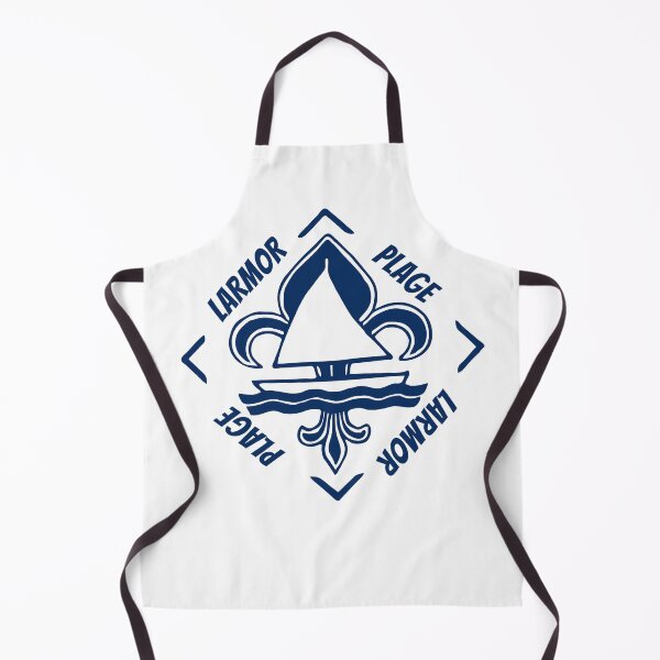 Item preview, Larmor Plage in Lorient, Brittany, France - French Seaside Resort - Navy Blue Vintage Sailor Logo - Sailing Boat with Heraldic Lily designed and sold by Vintage-TM.