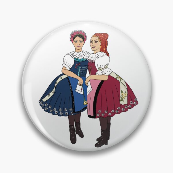 Item preview, Girls of Velke Pavlovice / Holky z Velke Pavlovic on white, Czech folklore, Moravian folklore,  designed and sold by Folkiestore.