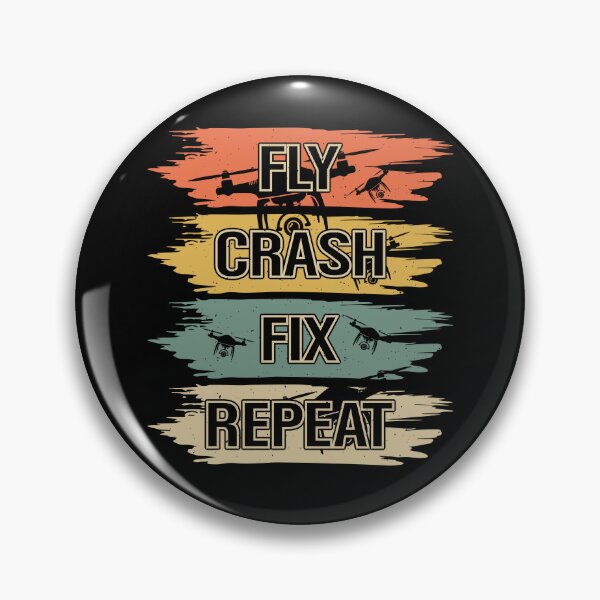 Item preview, Drone - Fly Crash Fix Repeat - Drone Pilot Retro designed and sold by Shirt-Designs.