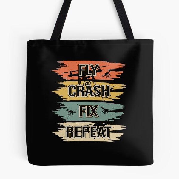 Item preview, Drone - Fly Crash Fix Repeat - Drone Pilot Retro designed and sold by Shirt-Designs.