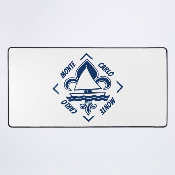 Artikelvorschau, Monte Carlo in Monaco - Französischer Badeort - Navy Blue Vintage Sailor Logo - Segelboot mit heraldischer Lilie entworfen und verkauft von Vintage-TM.