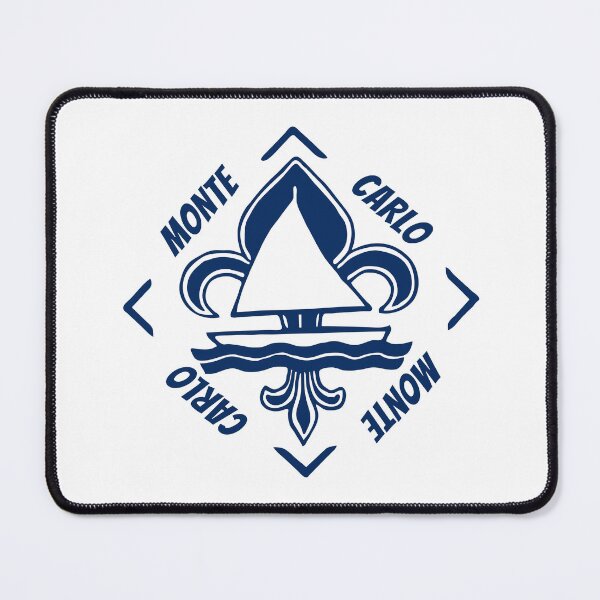 Item preview, Monte Carlo in Monaco - French Seaside Resort - Navy Blue Vintage Sailor Logo - Sailing Boat with Heraldic Lily designed and sold by Vintage-TM.