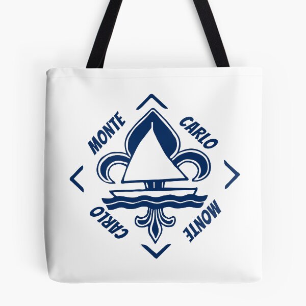 Item preview, Monte Carlo in Monaco - French Seaside Resort - Navy Blue Vintage Sailor Logo - Sailing Boat with Heraldic Lily designed and sold by Vintage-TM.