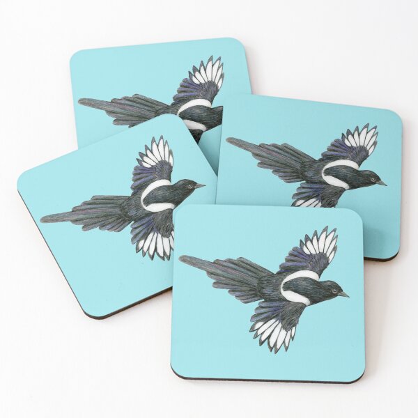Item preview, Flying magpie pencil illustration designed and sold by Bwiselizzy.