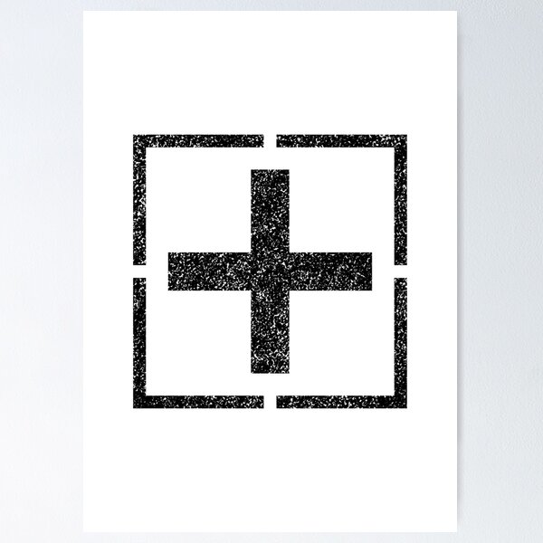 print-on-back-sponge-stencil-cross-inside-square-poster-for-sale-by-opooqodesign-redbubble