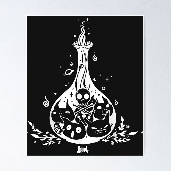 Item preview, Cat Heads In Magic Potion Bottle Goth Art designed and sold by JeffreyMCombs.