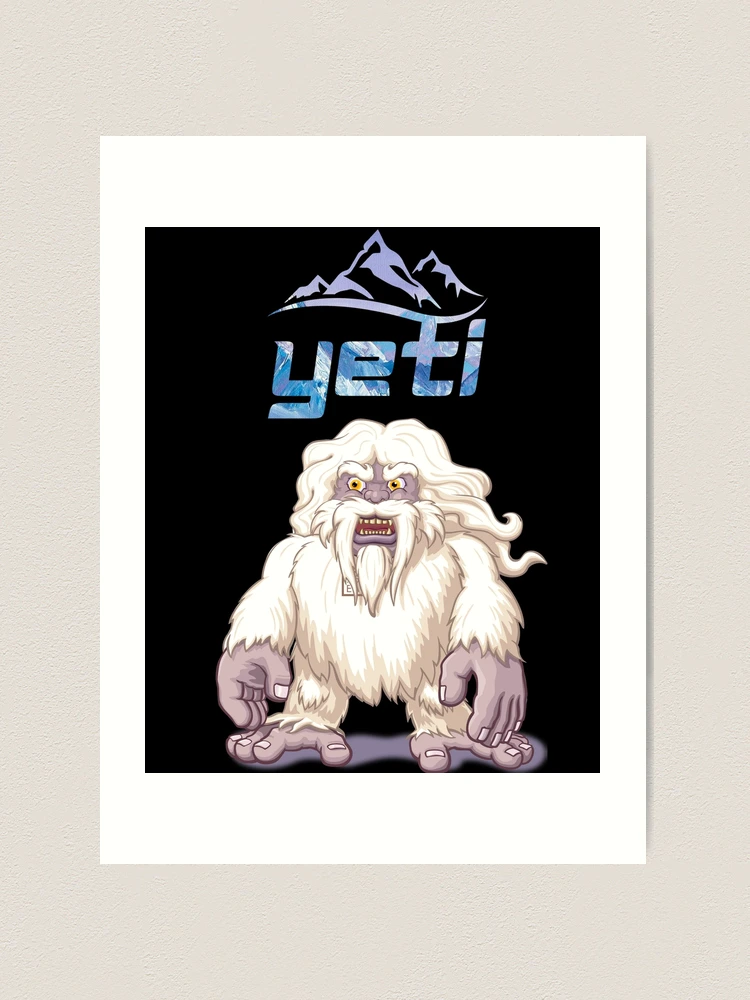 Digital painting of a giant yeti roaring to the sky in