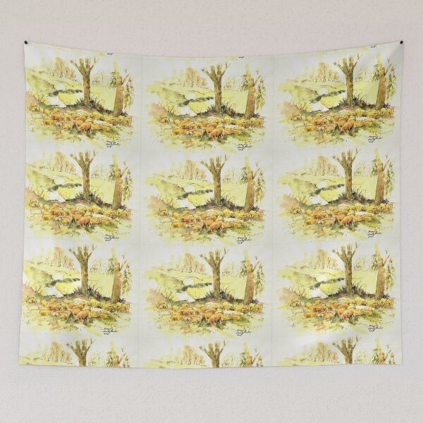 Item preview, Flock Of Sheep Grazing Under Shade Trees Out In The Country designed and sold by DonSylvester.