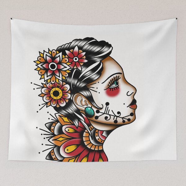 Item preview, Fkj tattoo flash girl designed and sold by franckfkj.