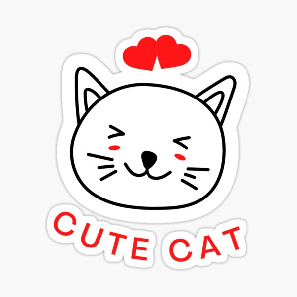 Cute Cat Sticker For Sale By Mehaksgallery Redbubble 3211