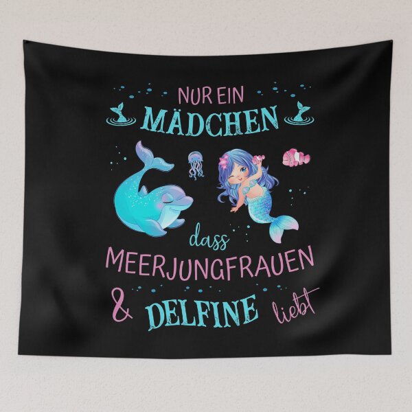 Item preview, A girl who loves mermaids & dolphins designed and sold by Shirt-Designs.