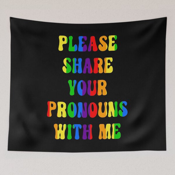 Item preview, Please Share Your Pronouns With Me designed and sold by TheButtonCrew.