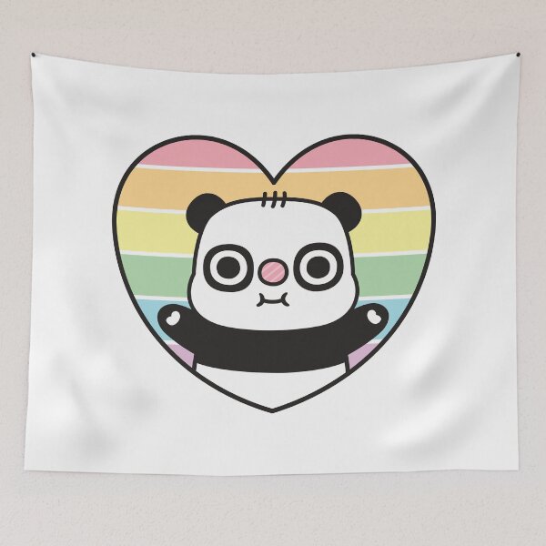 Item preview, Cute Panda Bear Rainbow Heart Subtle Pride designed and sold by SenkinGraphics.
