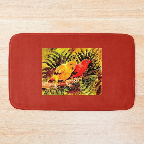 Item preview, Two Parrots Perched On A Twig Hiding In The Tropical Plants designed and sold by DonSylvester.