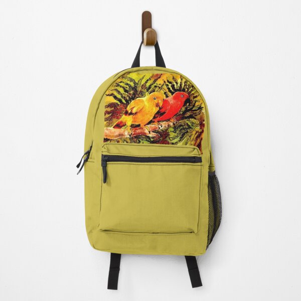 Item preview, Two Parrots Perched On A Twig Hiding In The Tropical Plants designed and sold by DonSylvester.