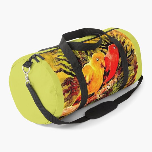 Item preview, Two Parrots Perched On A Twig Hiding In The Tropical Plants designed and sold by DonSylvester.