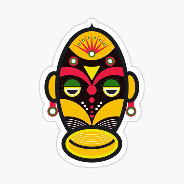 African Mask Traditional Tribal Sticker