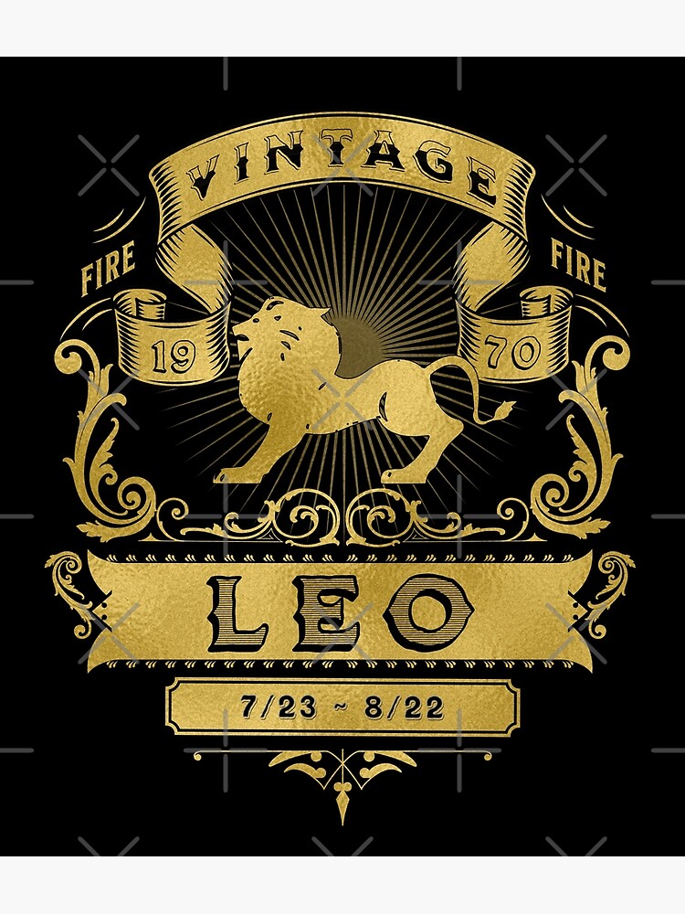 The Zodiac Sign of Leo Golden Vintage 1970