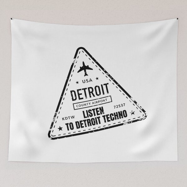 Item preview, Listen to Detroit Techno, passport stamp, Techno Djs gift. designed and sold by paulo silveira.