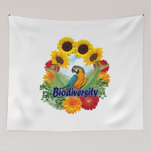 Item preview, Biodiversity vibes - Beautiful design with sunflowers, daisies and parrot designed and sold by kulasevic23.