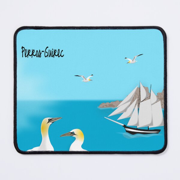 Item preview, Gannets and old sailing ship, Perros-Guirec, Pink Granite Coast, Brittany - Landscape designed and sold by NolDesigns.