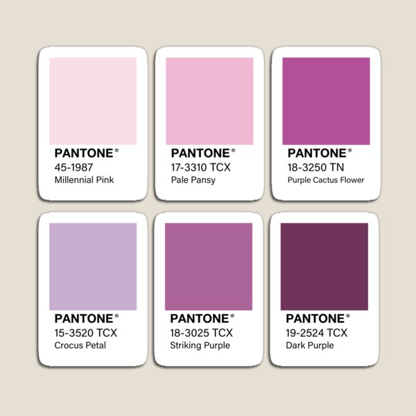 Pink Pantone Color Swatch Pack Sticker for Sale by jadeillustrates