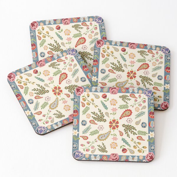 Item preview, Folklore vintage scarf pattern, inspired by Czech folklore designed and sold by Folkiestore.