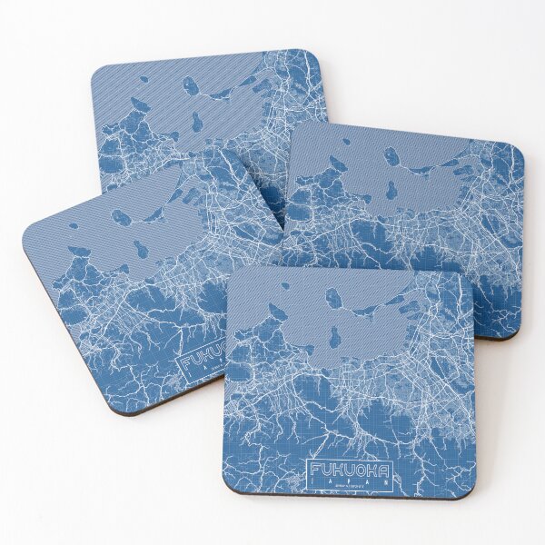 Item preview, Fukuoka City Map of Kyushu, Japan - Blueprint designed and sold by deMAP.