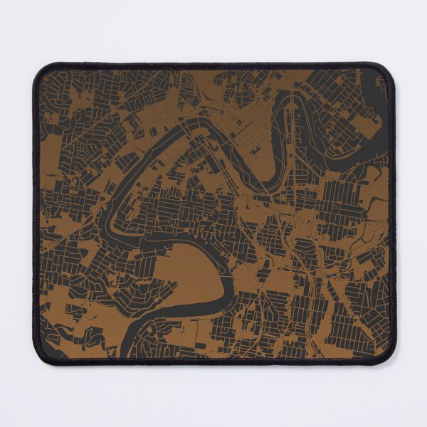 Item preview, Brisbane Map Art coffee color Australia designed and sold by EpicMaps.