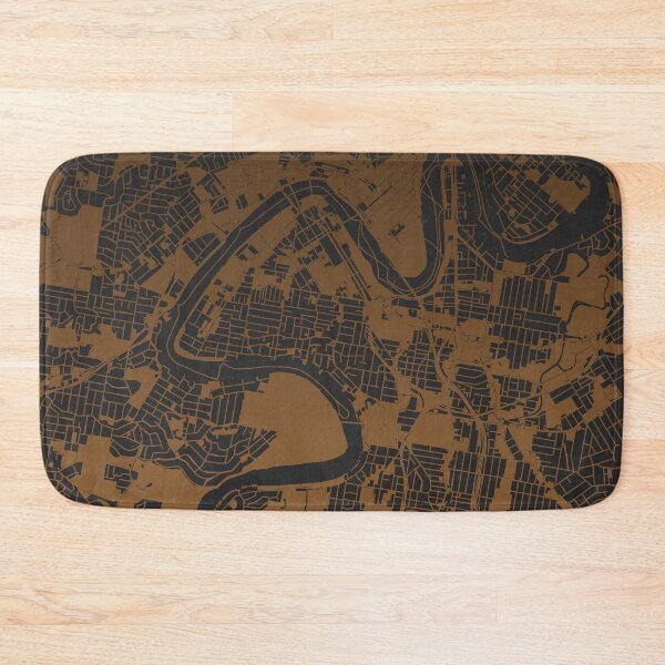 Item preview, Brisbane Map Art coffee color Australia designed and sold by EpicMaps.