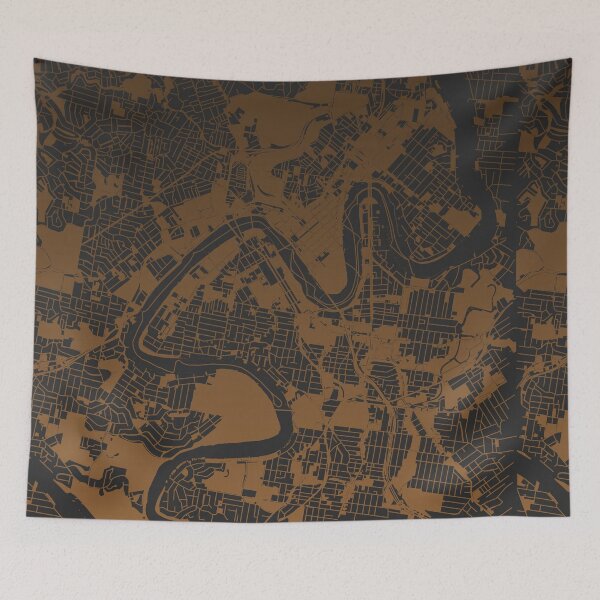 Item preview, Brisbane Map Art coffee color Australia designed and sold by EpicMaps.