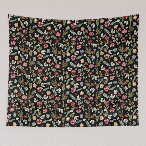 Item preview, Heritage folklore, inspired by Czech folklore embroidery, black designed and sold by Folkiestore.