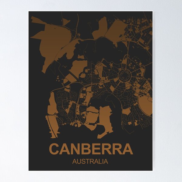 Item preview, Canberra Map Art coffee color Australia designed and sold by EpicMaps.