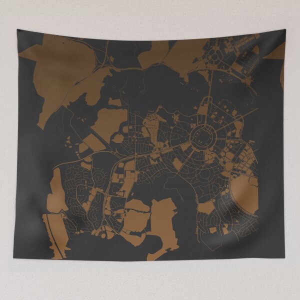Item preview, Canberra Map Art coffee color Australia designed and sold by EpicMaps.