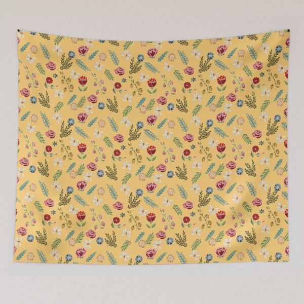 Item preview, Heritage folklore, inspired by Czech folklore embroidery, yellow designed and sold by Folkiestore.