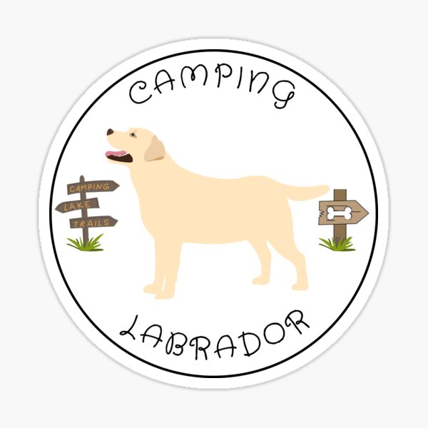 Camping Labrador Sticker