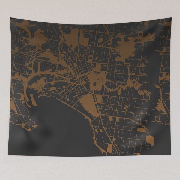 Item preview, Melbourne Map Art coffee color Australia designed and sold by EpicMaps.