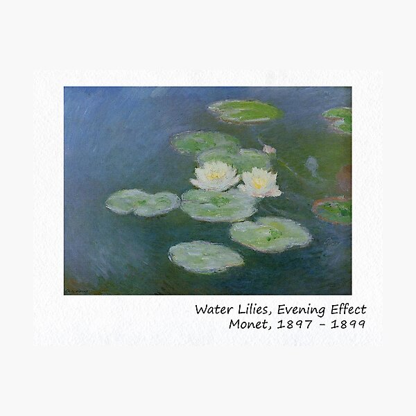"Water Lilies Evening Effect by Claude Monet, claude monet art