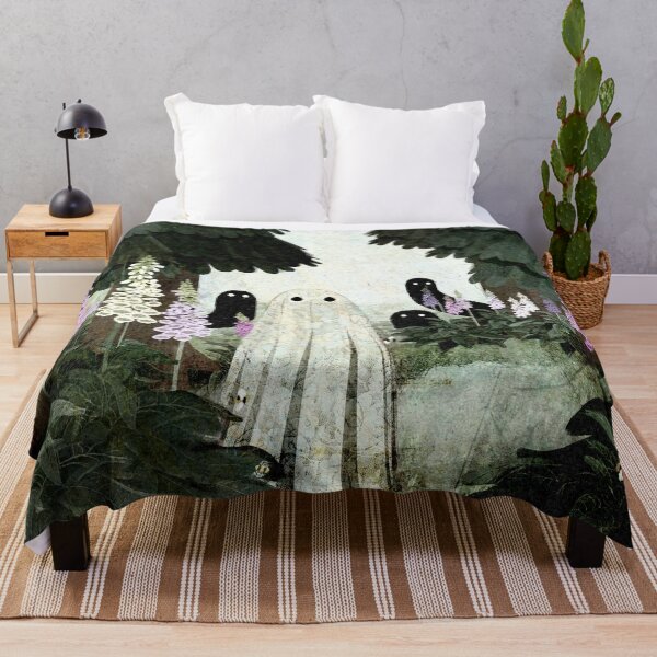 Foxglove Ghosts Throw Blanket