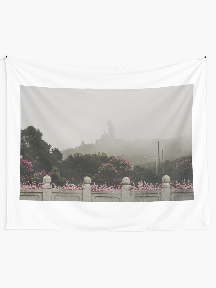 Alternate view of Misty view of the Tian Tan Buddha Tapestry