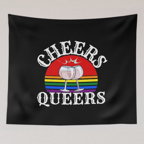 Item preview, Cheers queers gay pride LGBT+ shirt designed and sold by Dunn Designs.
