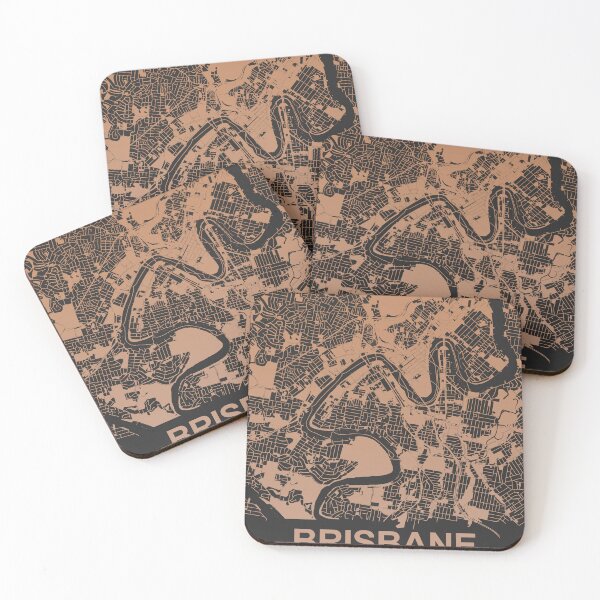 Item preview, Brisbane Map Art Chocolate color Australia designed and sold by EpicMaps.