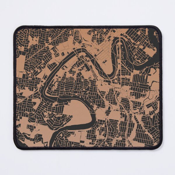 Item preview, Brisbane Map Art Chocolate color Australia designed and sold by EpicMaps.