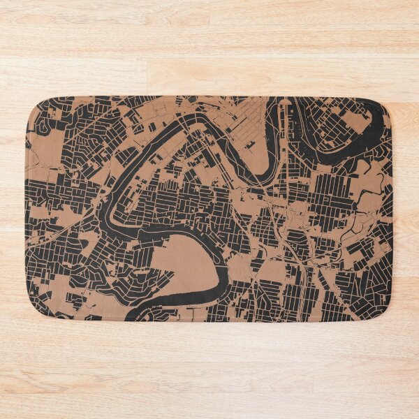 Item preview, Brisbane Map Art Chocolate color Australia designed and sold by EpicMaps.