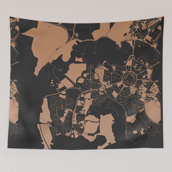 Item preview, Canberra Map Art Chocolate color Australia designed and sold by EpicMaps.