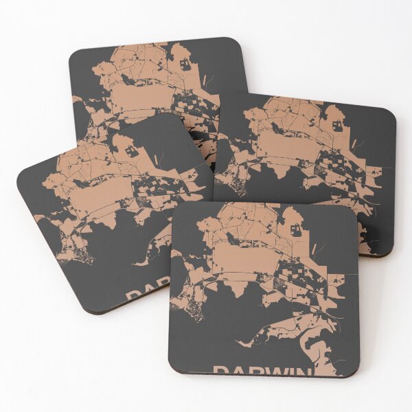 Item preview, Darwin Map Art Chocolate color Australia designed and sold by EpicMaps.