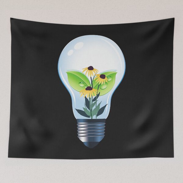 Item preview, Light Bulb with Yellow Flowers Design designed and sold by virnmjan.