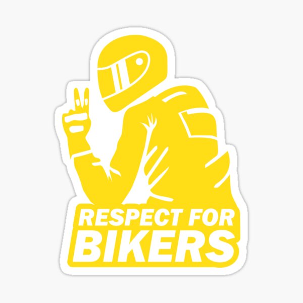 2x Motorrad Auto Aufkleber Respect for Bikers Solitaritäts-Sticker Farbe  weiß