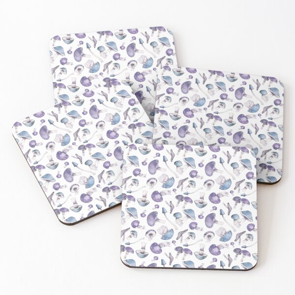Item preview, Watercolor Mushrooms - Purple designed and sold by GinColorist.