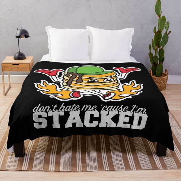 Item preview, Funny Cartoon Pancake: Don't Hate Me 'Cause I'm Stacked! designed and sold by Happy Puppy Print On Demand.